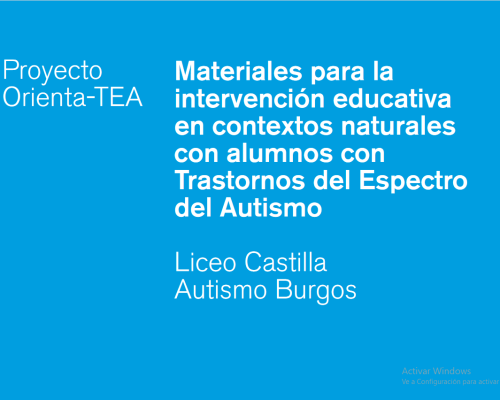 Materiales para la intervención educativa en contextos naturales con alumnos con TEA